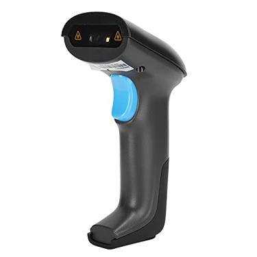 Imagem de ASHATA Scanner de código de barras Bluetooth para armazéns, scanner de código de barras QR sem fio LED leitor de código QR para Bluetooth para Android/Windows (preto)