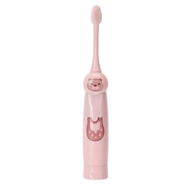 Imagem de Joyzan Escova de dentes de energia elétrica, escova de dentes elétrica infantil padrão de desenho à prova d'água escova de dentes presente para crianças interativa para melhor escovação (rosa)