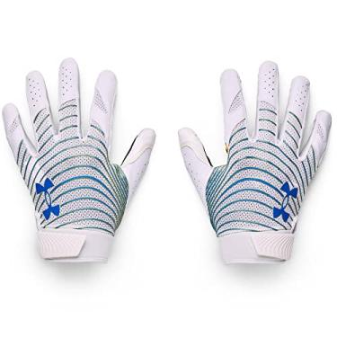 Imagem de Under Armour Luvas masculinas Blur (GGG, branco/azul/amarelo táxi)