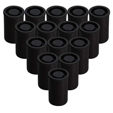Imagem de AKIRO Recipientes de filme com tampas de 35 mm, caixa de armazenamento de carretel de câmera vazia, embalagem com 15 unidades, preto