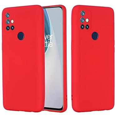 Imagem de YUNCHAO Caixa de telefone Para OnePlus Nord N10 5G Pure Color Liquid Silicone Provavelmente Cobertura Full Coverage capa para celular