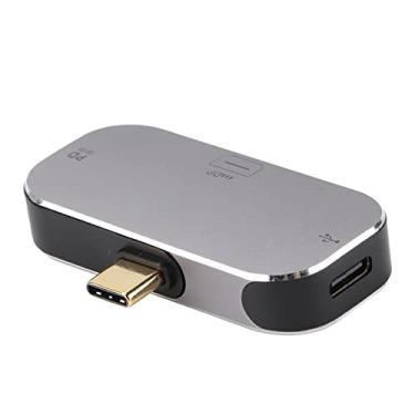 Imagem de Hub USB C multifuncional 3 em 1, leve carregamento rápido tipo C macho para mini estação de ancoragem DP resolução 4K adaptador 60Hz para para Android, para OS X