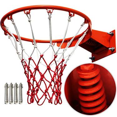 Imagem de Yajun Aro de basquetebol montado na parede desportos ao ar livre brinquedos para adultos crianças Full Solid metal Spring Gym 45 cm rede de artigos desportivos