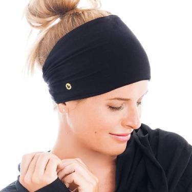 Imagem de BLOM Bandanas originais Boho para cabelo feminino - Faixa de cabelo com nó antiderrapante para mulheres feita em Bali - Cachecóis elásticos multiestilos de 15 cm de largura, perfeitos para corrida