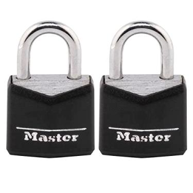 Imagem de Master Lock Cadeado 121T, cadeado de alumínio coberto, 1,9 cm W, preto