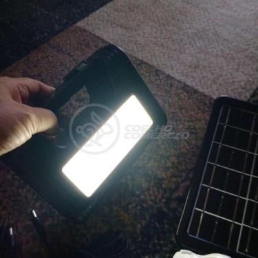Imagem de Kit Lanterna Placa Solar Carregador Portatil Emergência