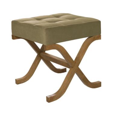 Imagem de Puff Quadrado Santorini Capitonê Bisart Decor Capuccino