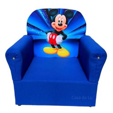 Imagem de Mini Puff Sofa Kids Infantil Poltrona Sofazinho Pufe Mickey - Sofa Inf