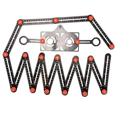 Imagem de UGPLM Régua de medição de ângulo múltiplo ajustável Broca de Ferramentas de Ferramenta de modelo Régua dobrável para carpinteiros Ladrilhos de vezes