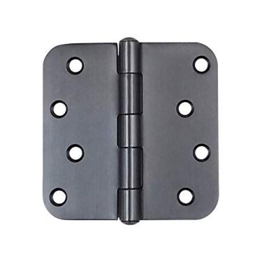 Imagem de Hinge Outlet Dobradiças de porta de aço inoxidável bronze polido a óleo – 10 cm com raio de 5/8 polegada, pino não removível, altamente resistente à ferrugem, pacote com 3