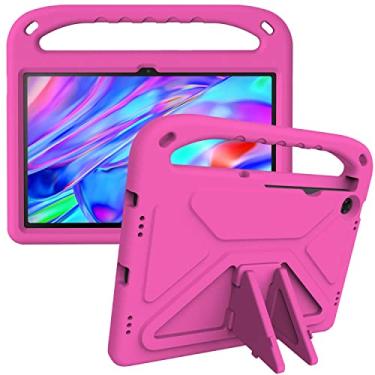 Imagem de Capa para tablet capa infantil compatível com Lenovo Tab M10 Plus 3ª geração 10,6 polegadas 2022, alça leve à prova de choque capa protetora para crianças (cor: vermelho rosa)