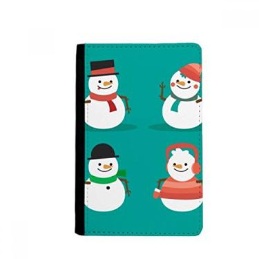 Imagem de Feliz Natal boneco de neve festival padrão porta-passaporte Notecase Burse carteira capa porta-cartão, Multicolor