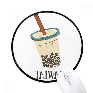 Imagem de DIYthinker Drink Pearl Milk Tea Food Taiwan Mouse Pad Desktop Office Tapete Redondo para Computador