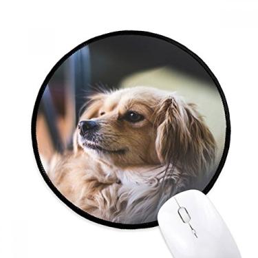 Imagem de Tapete de rato para cachorro pequeno animal solitário com foto desktop escritório tapete redondo para computador