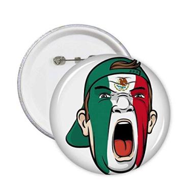 Imagem de Broche de cabeça de maquiagem com bandeira do México com grito para decoração de 5 peças