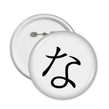 Imagem de Emblema de personagem japonês Hiragana NA alfinetes crachá botão decoração acessório 5 peças