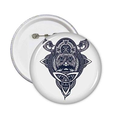 Imagem de Broche de arte de cabeça de pessoas de dragão chinês com estampa de arte de broches de emblema de botão para decoração 5