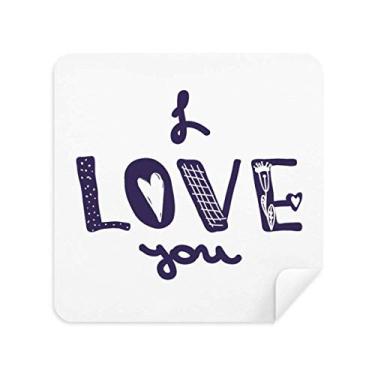 Imagem de DIYthinker Pano de limpeza de tela com escrita à mão I Love You Cute Quote tecido de camurça, 2 peças