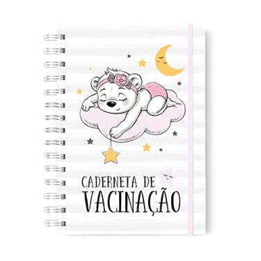 Imagem de Caderneta De Vacinação Menina Versão Atualizada Capa Dura Ursinha Lua