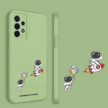 Imagem de Para Samsung Galaxy A23 Case Astronaut Square Liquid Silicone Matte Soft Shockproof Bumper Phone Cases, light green2, For Samsung S22Ultra