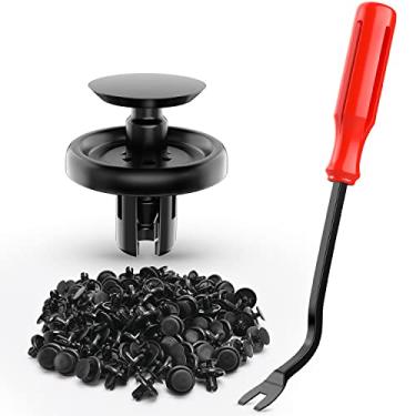 Imagem de Nilight 100 peças de retentor do tipo push sob a tampa substitui Lexus e Toyota 90467-07201 Rebites de nylon de qualidade com removedor de parafusos bônus