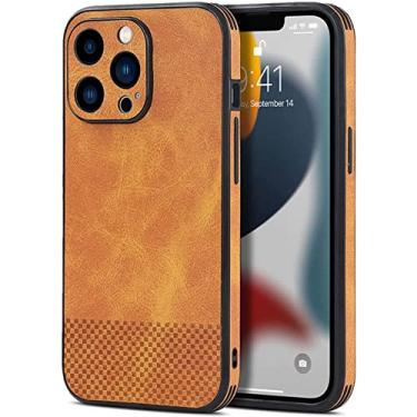 Imagem de KANUZ Capa traseira de telefone, para Apple iPhone 13 Mini (2021) 5,4 polegadas capa de silicone de couro ultrafina à prova de choque [proteção de câmera atualizada] (Cor: laranja)