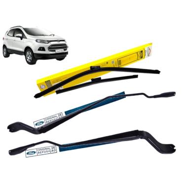 Imagem de Kit Braço Limpador Parabrisa Nova Ecosport Com Palhetas