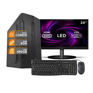 Imagem de Computador Completo Intel i5 8Gb Ssd 480Gb Monitor 24