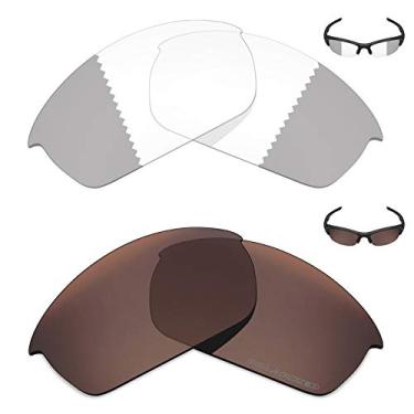 Imagem de Mryok+ 2 pares de lentes de substituição para óculos de sol Oakley Flak Jacket – Cinza eclipse fotocromático/bronze marrom