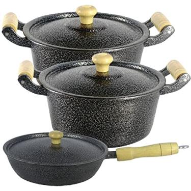 Imagem de Jogo Panelas Alumínio Craqueado, Caçarola e Frigideira