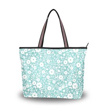Imagem de Bolsa tipo sacola com estampa fofa em pequenas flores, bolsa de ombro para mulheres e meninas, Multicolorido., Medium