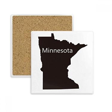 Imagem de Porta-copos quadrado com contorno do mapa dos EUA de Minnesota America