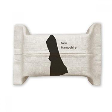 Imagem de Bolsa de linho de algodão com contorno do mapa New Hampshire USA