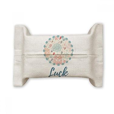 Imagem de Suporte de capa de papel para lenços faciais com flor de coruja e flor