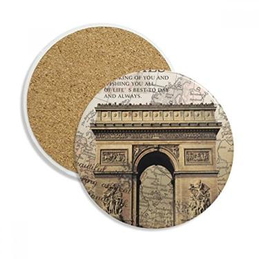 Imagem de Arco do Triumphal Melhor Caneca Porta-copos Paris Pedra absorvente de proteção de mesa
