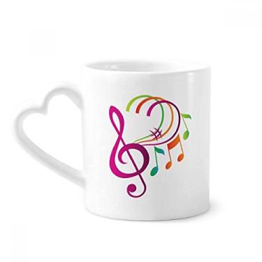 Imagem de Caneca musical verde laranja rosa caneca café cerâmica copo de vidro copo de coração