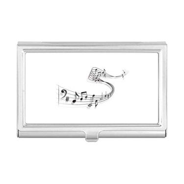 Imagem de Porta-cartões de visita clássico melodioso música música música caixa de bolso carteira