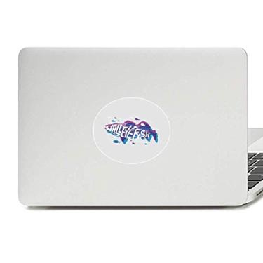 Imagem de Adesivo de notebook azul roxo desenho peixe oceano animal vinil emblema gráfico laptop decalque