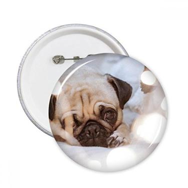 Imagem de Bulldog Pet Animal Lonely Imagem Pinos Redondos Emblema Decoração de Roupas 5 peças Presente