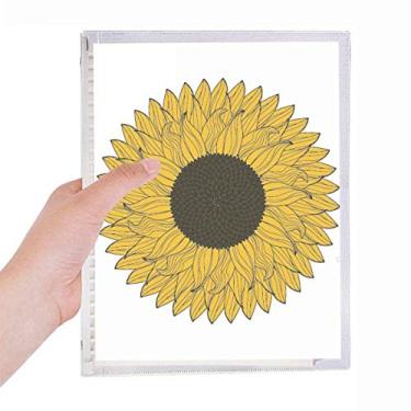 Imagem de Caderno de plantas de girassol amarelo floral com folhas soltas e diário recarregável