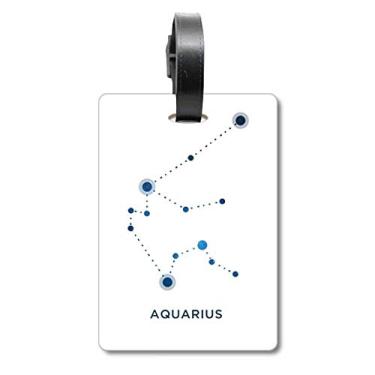 Imagem de Aquarius Placa de Constelação do Zodíaco Bolsa de Bagagem Etiqueta de Bagagem Etiqueta de Bordado