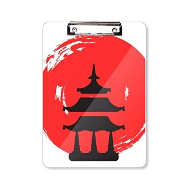 Imagem de Temple Abstract Brush Japan Prancheta pasta, bloco de escrita A4