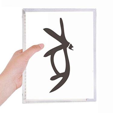 Imagem de Bones Inscritions Caderno de porco do zodíaco chinês com folhas soltas e diário recarregável