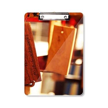 Imagem de Placa de Bênção Estilo Chinês Fotografia Prancheta Pasta, Bloco de Escrita Placa de Apoio A4