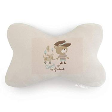 Imagem de DIYthinker Almofada para decoração de pescoço com estampa de urso de desenho animado rosa para carro