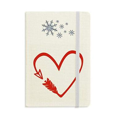 Imagem de Caderno de ilustração de coração com flecha vermelha e design grosso flocos de neve inverno