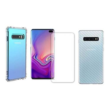 Imagem de Capinha Antichoque e Película Gel Frente e Traseira Compatível com Samsung S10