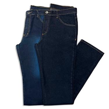 Imagem de Kit 2 Calças Jeans Masculina Tradicional (36, Azul Escuro c/Azul Médio)