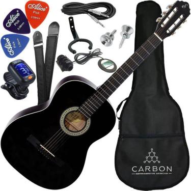 Imagem de Kit Violão Elétrico Aço Estudo S14 Giannini Preto Com Capa