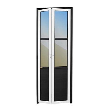 Imagem de Porta Camarão Meia Lambril Meia Vidrão Linha 25 Vidro Reflex 210cm x 70cm Brimak Mix Preto